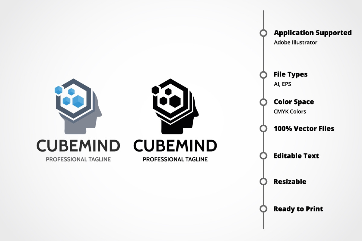 Cube Mind Logo, a Branding & Logo Template by Design_Planet