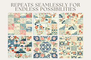 12 Japanese Mosiac Seamless Patterns