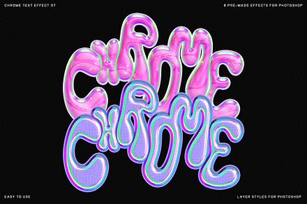 Chrome Text Effect 07 for Photoshop, a Graphic by saintricchi