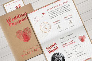 Vintage Passport Wedding Invitation