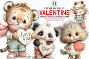 Valentine Animals With Heart Sign, an Illustration by cherrydesign (Thumbnail 1 of 4)