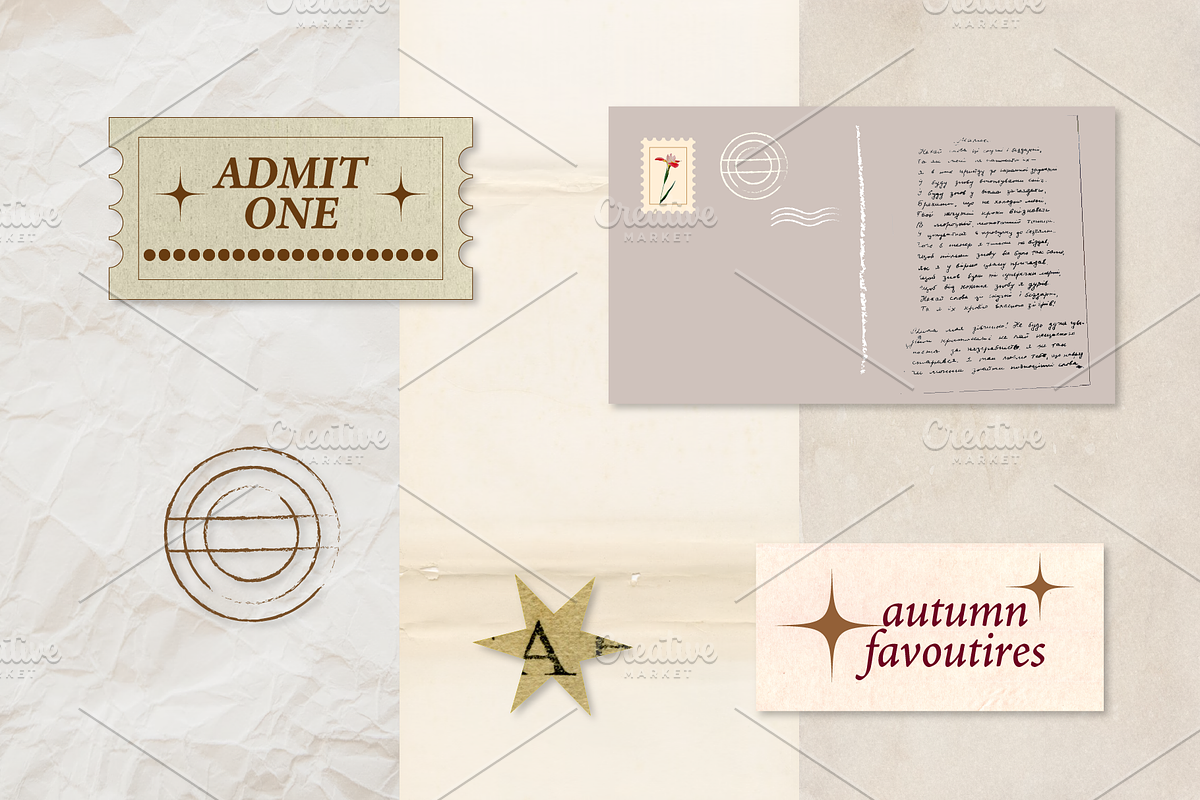 Vintage Paper Elements Collage Pack, an Object Graphic by JuliesDesign (Photo 3 of 5)