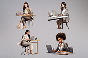 Business Woman with Laptop PNG, a Person Illustration by Mash Mash Stickers (Thumbnail 9 of 9)