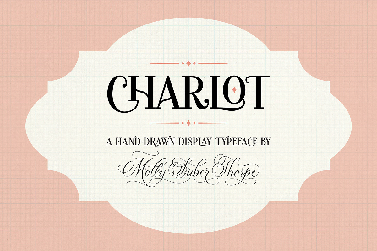 Charlot Decorative Font & Ornaments, a Font by Molly Suber Thorpe (Photo 3 of 8)