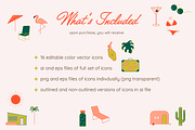 Retro Palm Springs Summer Icon Set, a Seasonal Illustration by Meg Tay Creative (Thumbnail 2 of 2)