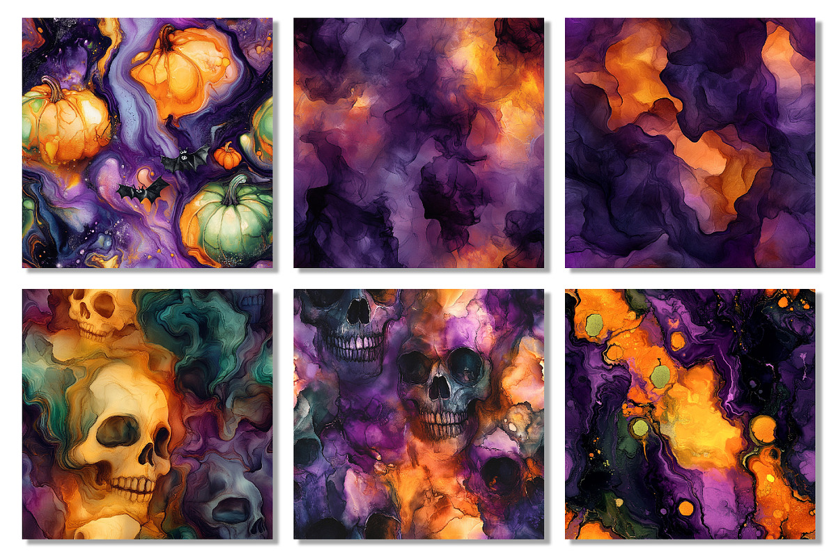 Spooky Halloween Ink Digital Paper, a Texture Graphic by Dream Creation (Photo 4 of 7)