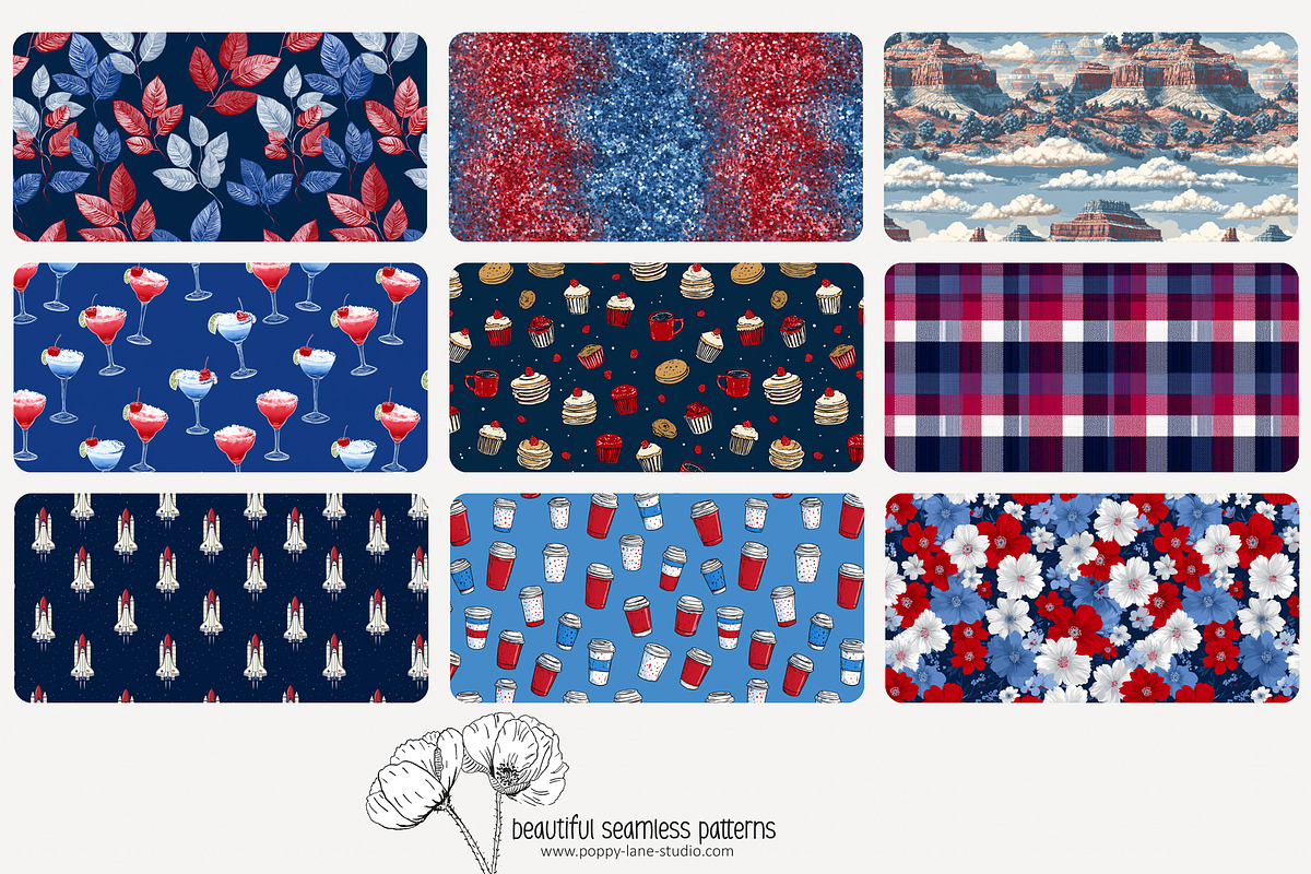 80 Independence Day seamless pattern, a Pattern Graphic by Poppy Lane Studio (Photo 10 of 11)