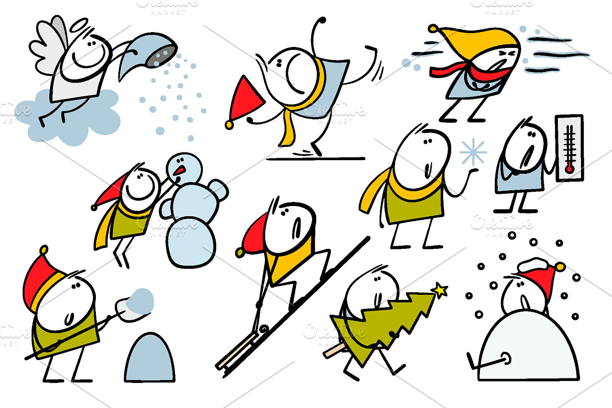 Cartoon seasons set 1., a Person Illustration by eka panova (Photo 2 of 5)