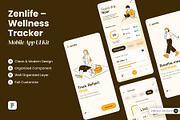 Wellness Tracker Mobile App UI Kit, an UI Kit Template by SLAB! Design (Thumbnail 1 of 3)