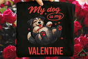 Yarn Crochet Valentine's Day Dog PNG, an Illustration by Craft Nest (Thumbnail 1 of 6)