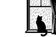 cat sitting by window silhouette, an Illustration by Amazin_art (Thumbnail 6 of 25)