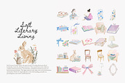 Soft literary living clipart bundle, a Decorative Illustration by Patishop Art (Thumbnail 5 of 8)