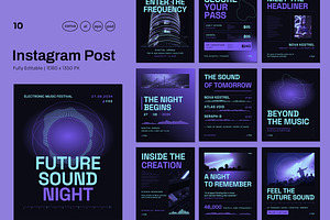 Future Music Event Social Media, a Social Media Template by Pitchlook.Studio