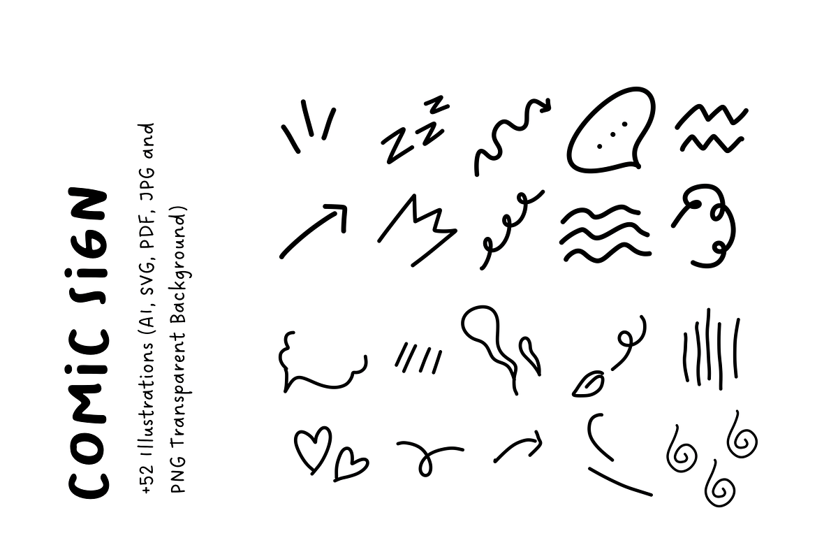 52+ Comic Sign Set Illustration, a Decorative Illustration by The Journey Atelier (Photo 3 of 5)