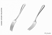 Dessert Fork 4 Tines Classic Cutlery, an Object 3D Model by VK Studio (Thumbnail 2 of 8)