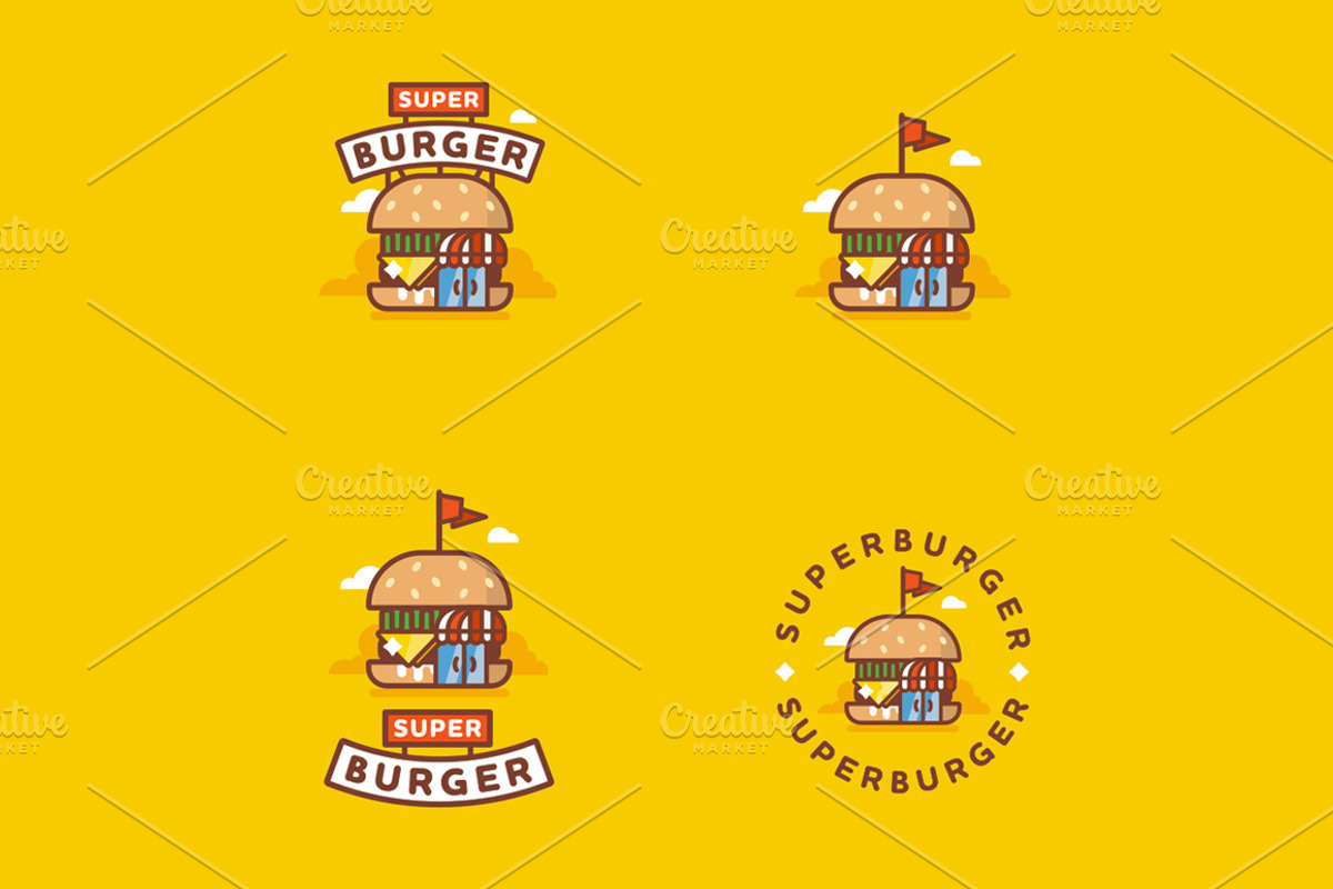 Super burger logo, a Branding & Logo Template by Dima&Leta Stolz (Photo 2 of 7)