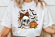 Halloween, Skull With Bow, Pumpkin P, an Illustration by Libby Wishes (Thumbnail 5 of 6)