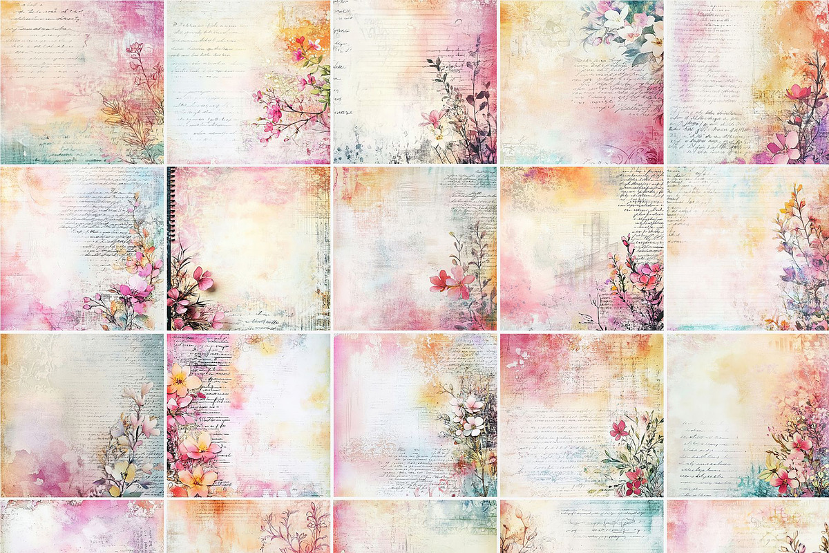Floral Distressed Backgrounds, a Decorative Illustration by pictures for you (Photo 9 of 36)
