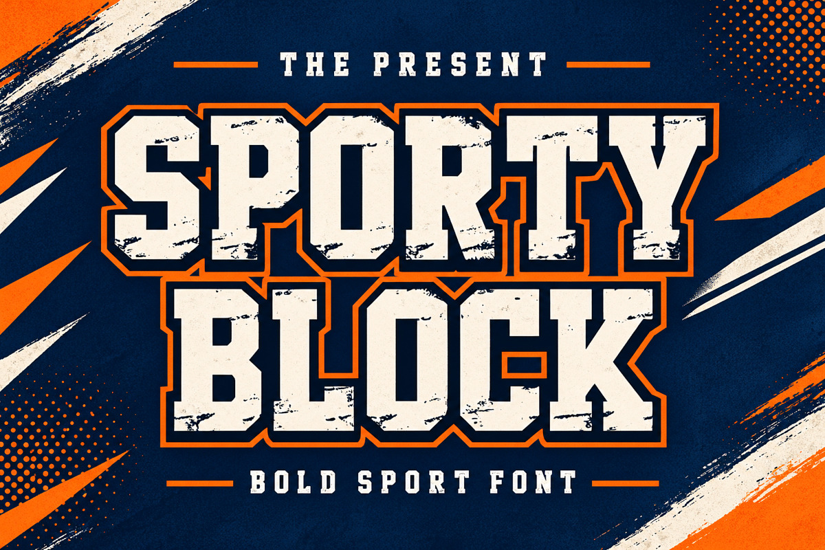 Sporty Block - Vintage Grunge font, a Slab Serif Font by Limited.studio (Photo 1 of 5)