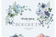 Blue Watercolor Flowers, a Background Graphic by Twigs and Twine (Thumbnail 4 of 10)