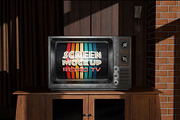 Retro TV Screen Mockup, a Wearable Device Mockup by Modaldesain (Thumbnail 1 of 2)
