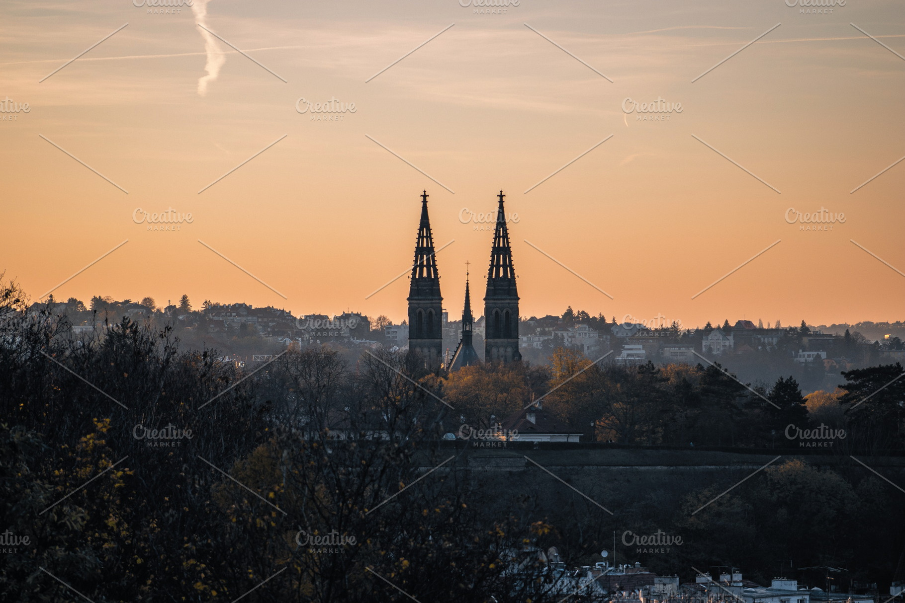 Vyšehrad at Sunset, an Architecture Photo by jakub_kopecky