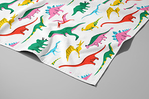 Colorful 90s Dinosaur Pattern