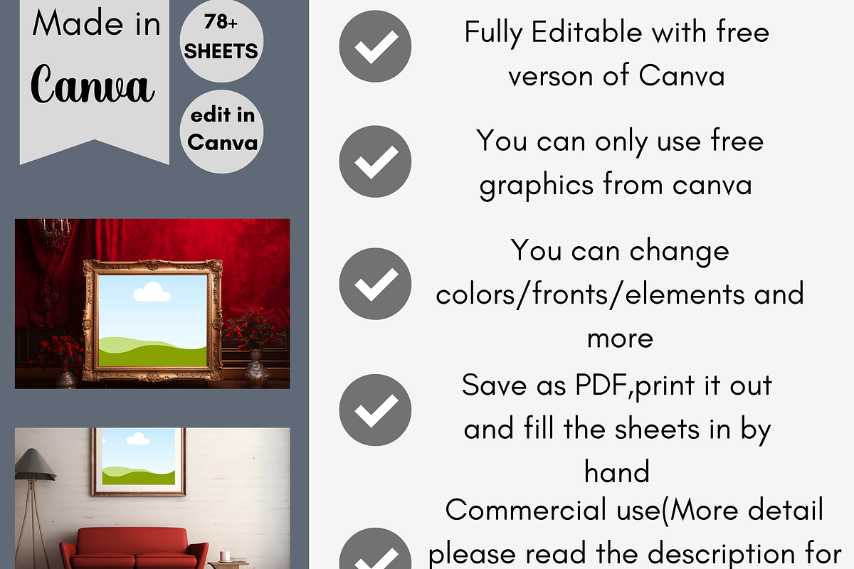 Horizontal Wall Art Canva Mockups, a Merchandise Mockup by LA Design (Photo 10 of 10)