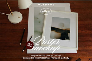 Two framed posters interior mockup