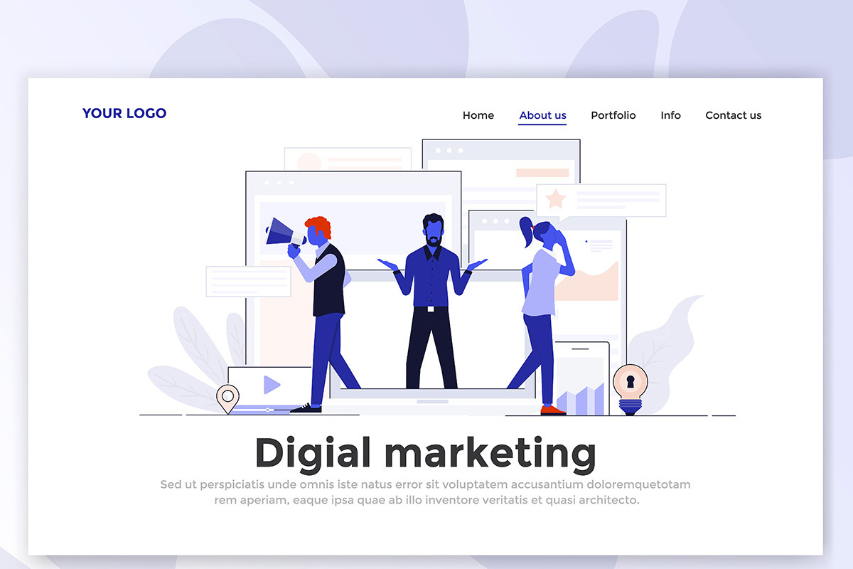 Flat Design Landing page templates, a Person Illustration by Creative Graphics (Photo 4 of 12)