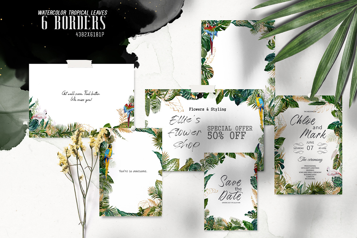 Watercolor Tropical Leaves, a Decorative Illustration by Damian Roh (Photo 11 of 19)
