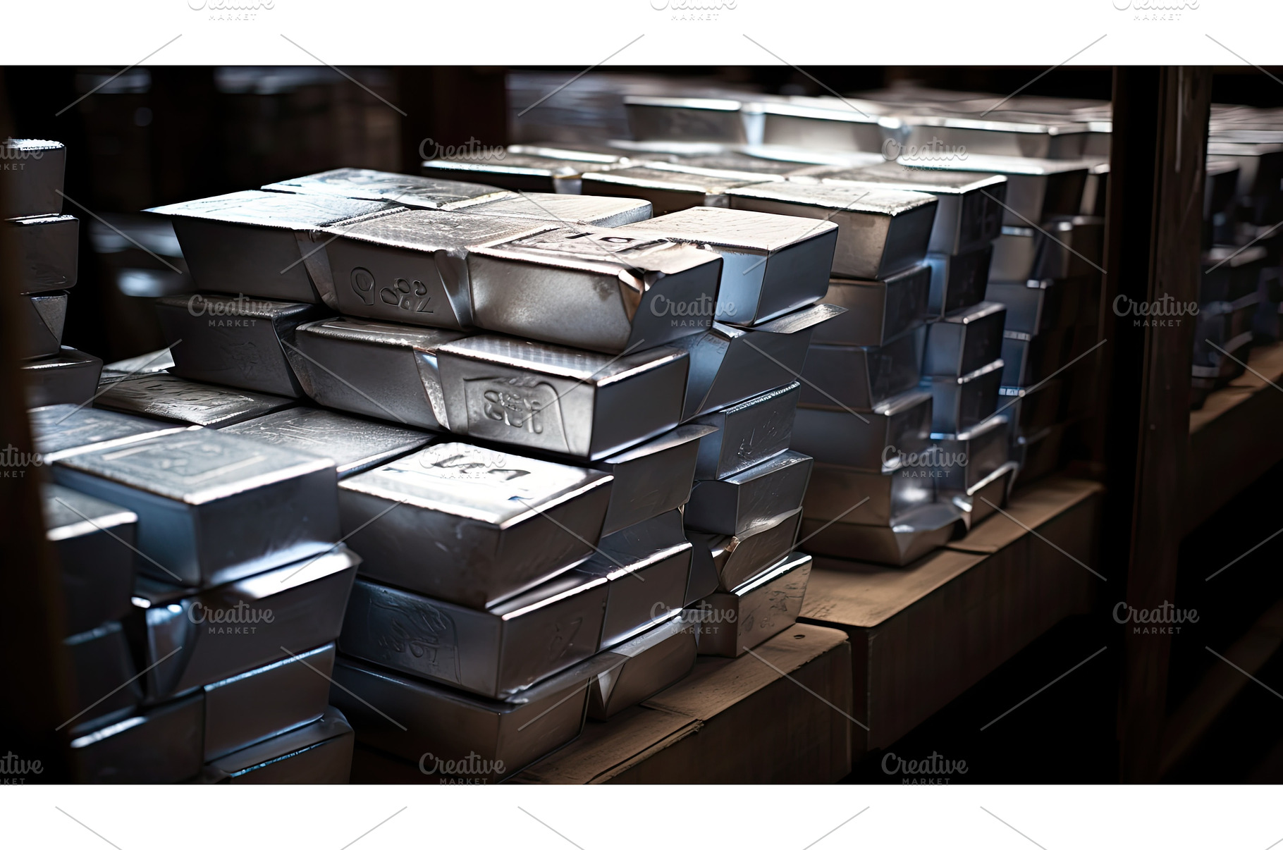 vault silver bars ai generated, a Business Photo by pikepicture