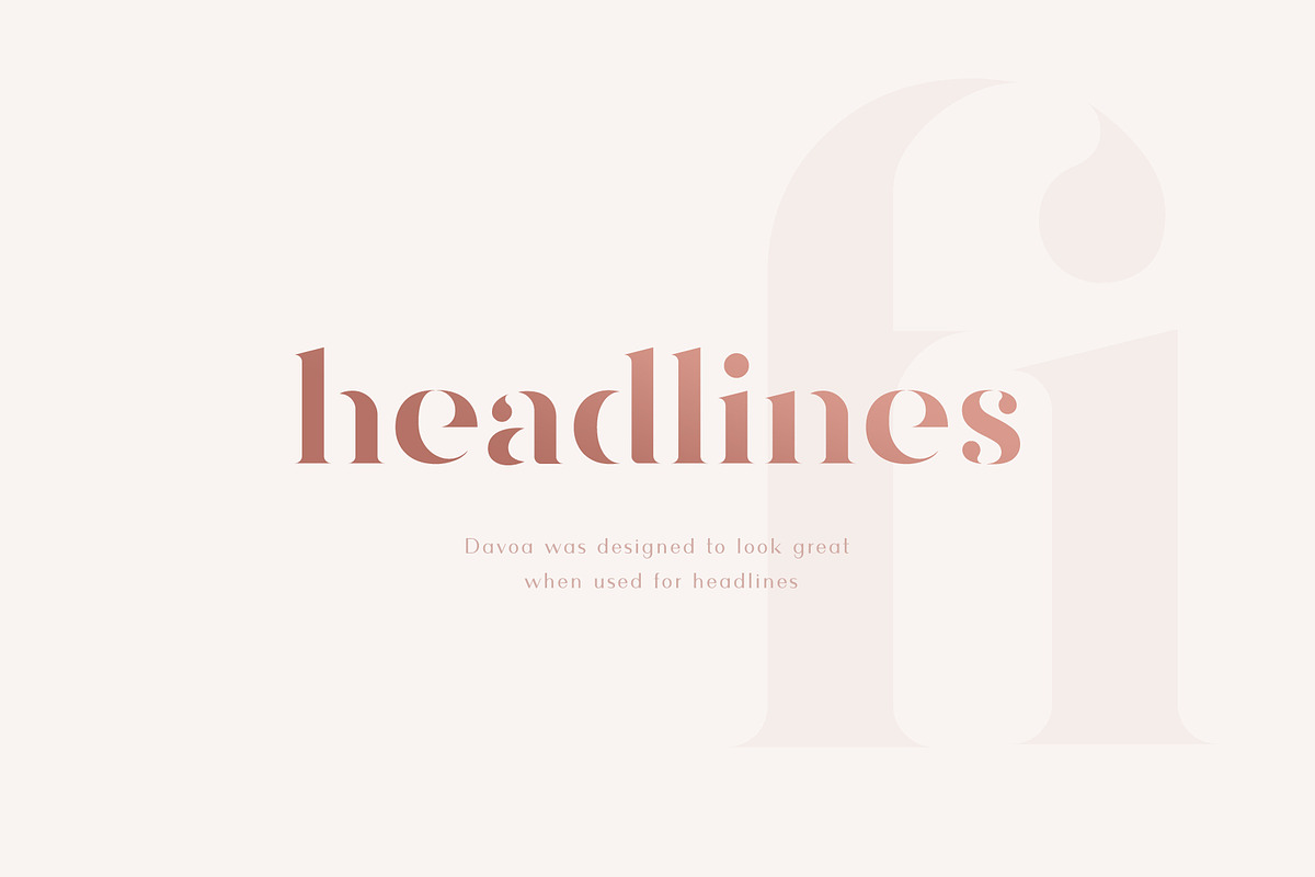 Davoa - Elegant Stencyl Typeface, a Serif Font by AlienValley (Photo 3 of 9)