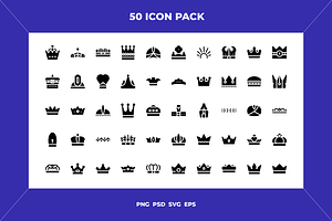 Crowns filled of icons, an Outline Icon by Wencory