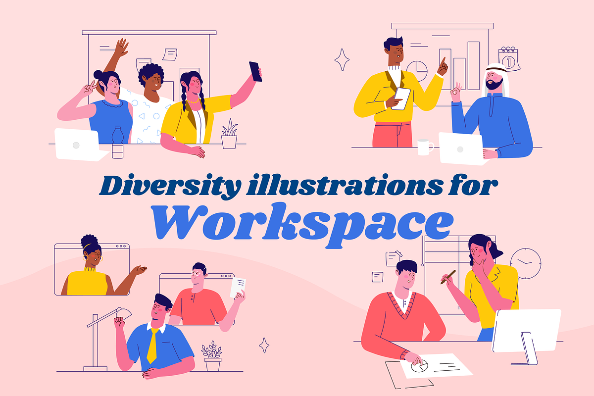 Diversy - Diversity at Work Set, a Work Illustration by Illustraly Design (Photo 2 of 8)