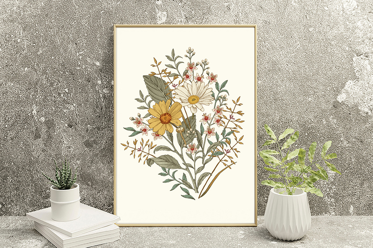 Set Seamless Flowers Chamomile daisy, a Pattern Graphic by Vintage (Photo 12 of 17)