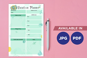 Vacation Planner Ready To Print