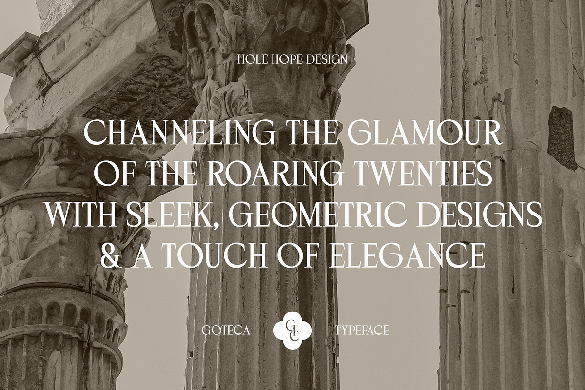 Goteca | Art Deco Classic Serif Font, a Serif Font by Hole Hope Design