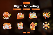Digital Marketing 3D Icon Pack, an Object Graphic by Artnivora.Std (Thumbnail 1 of 4)