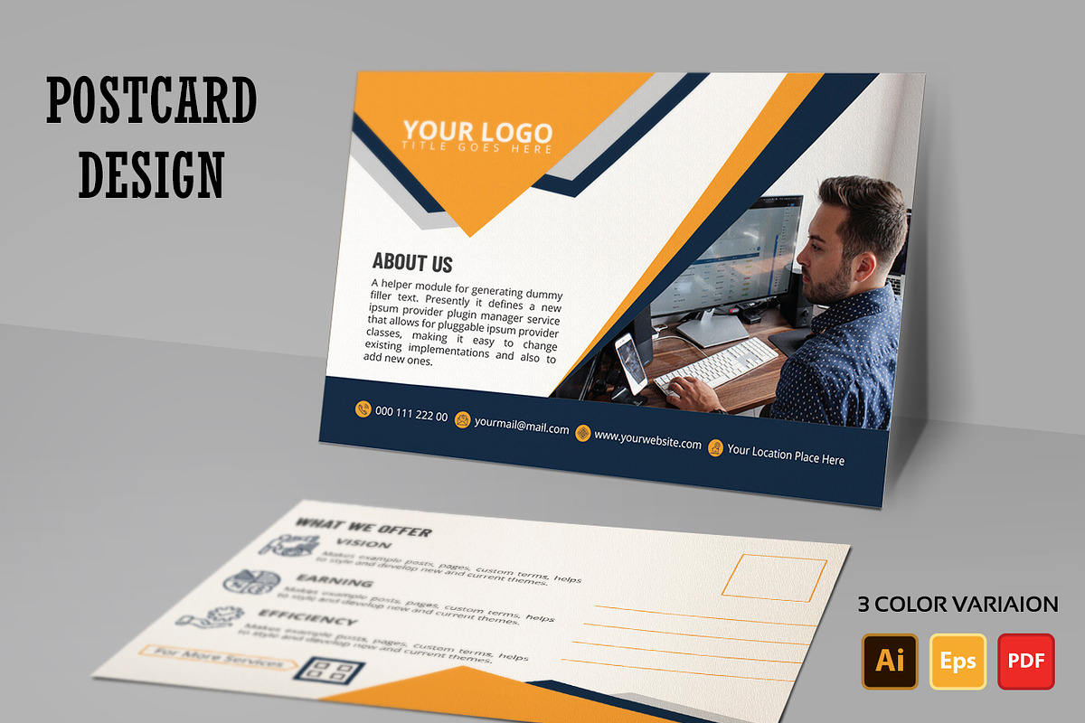 Business Postcard Design, a Card Template by Studio Retouch (Photo 4 of 4)