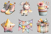 Watercolor Unicorn World Clipart Bun, an Illustration by Sublimation Artist (Thumbnail 4 of 7)