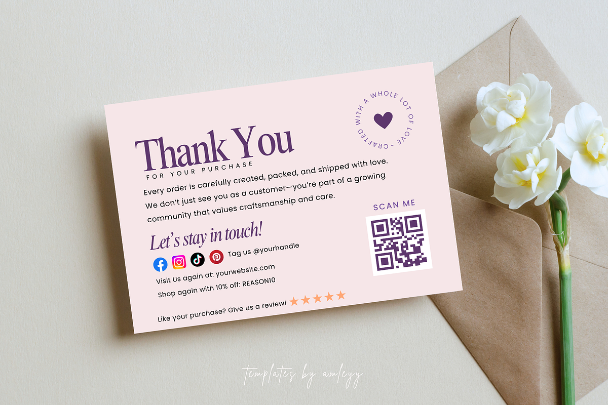 Editable Thank You Card Template, a Card Template by Elegant_Studio44 (Photo 4 of 6)