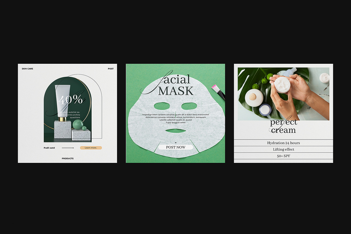 Skin Care Social Media Post Template, a Social Media Template by E-Type (Photo 2 of 5)
