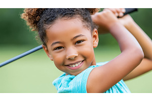 Young African american girl swings, a Sports & Recreation Photo by Lermont51