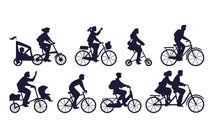 People on bicycles. Man and woman, a Person Illustration by Vectorbuum
