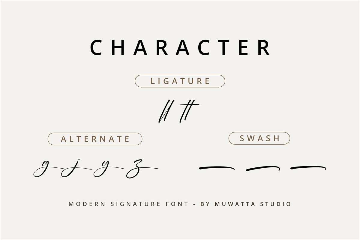 Sacrifice Modern Signature Font, a Script Font by Muwatta Studio (Photo 9 of 10)