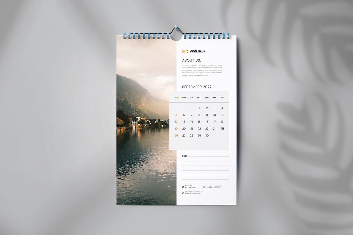 Wall calendar design template, a Stationery Template by Tanmoy Topu (Photo 3 of 3)