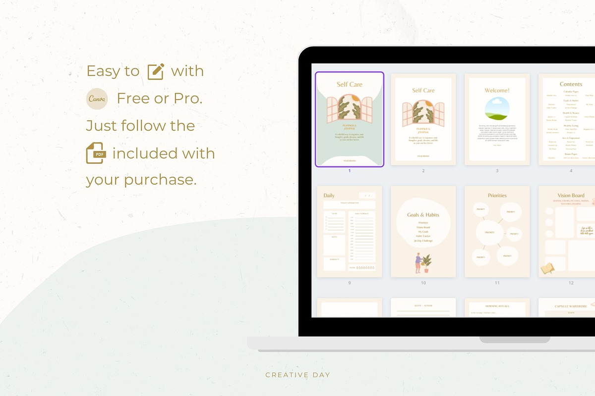 Self Care and Wellness Life Planner, a Magazine Template by Creative Day (Photo 7 of 7)