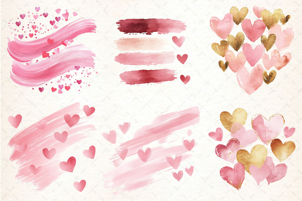 Pink Brush Strokes Clipart, an Illustration by DreamCafeArt (Photo 4 of 9)
