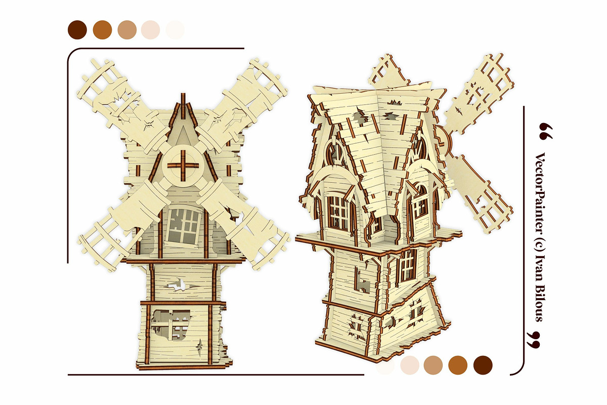 Abandoned Windmill - Laser Cut, an Object Graphic by VectorPainter (Photo 12 of 15)